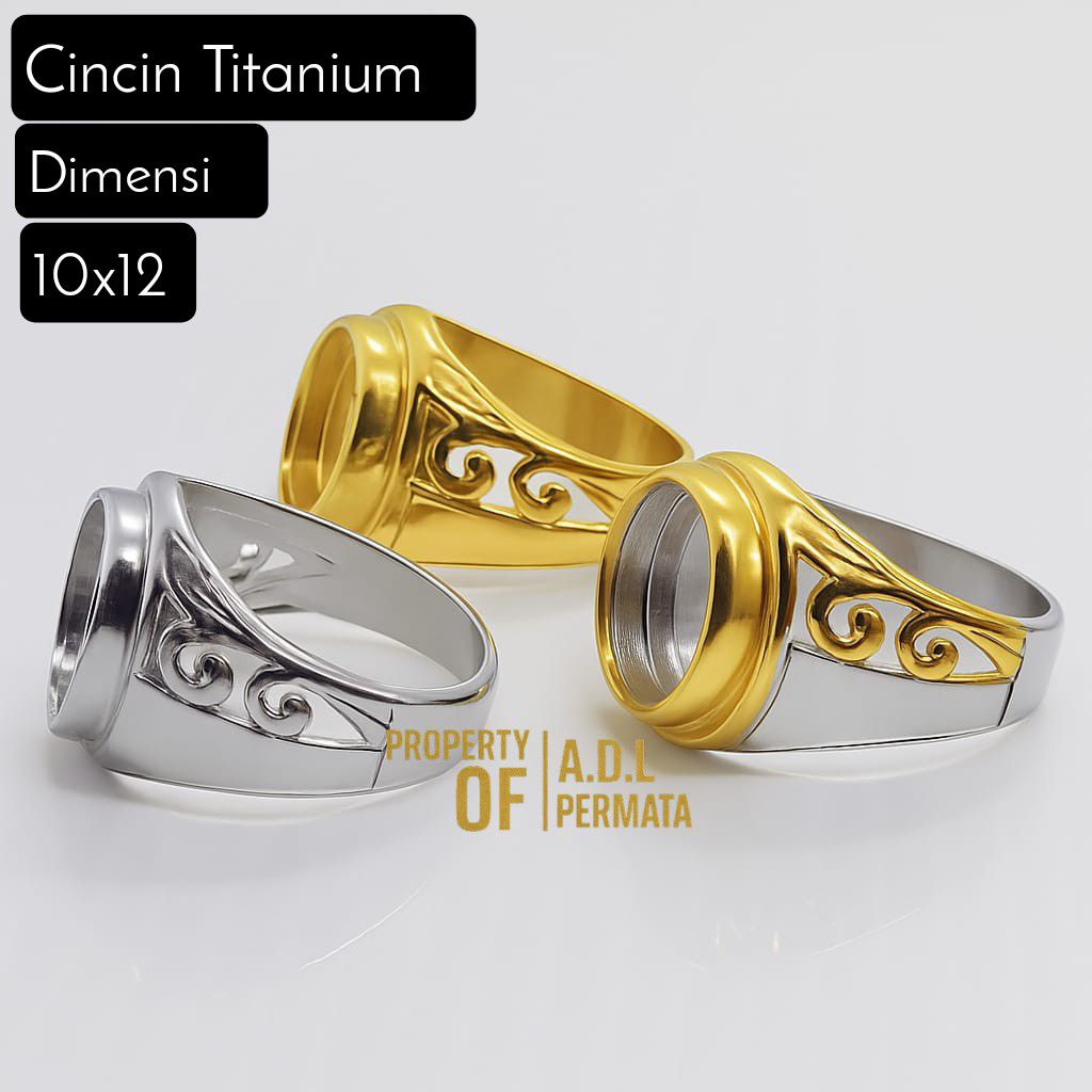 CINCIN RING EMBAN TITANIUM DIM 10X12