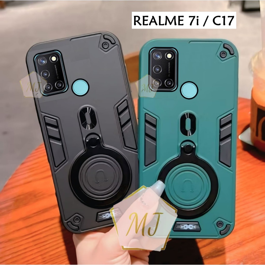 Casing Hp Realme 7i / Realme C17 Case Robot Fiber Ring 360 Ring Case Pro Camera Cover Handphone