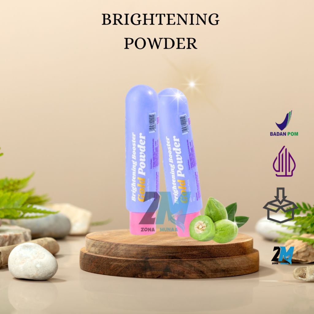 Serbuk Pemutih Badan Brightening Powder Gold Extra Cepat