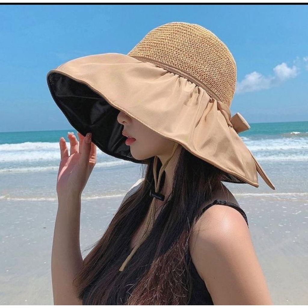 Topi Wanita Pantai vintage style Pantai lipat