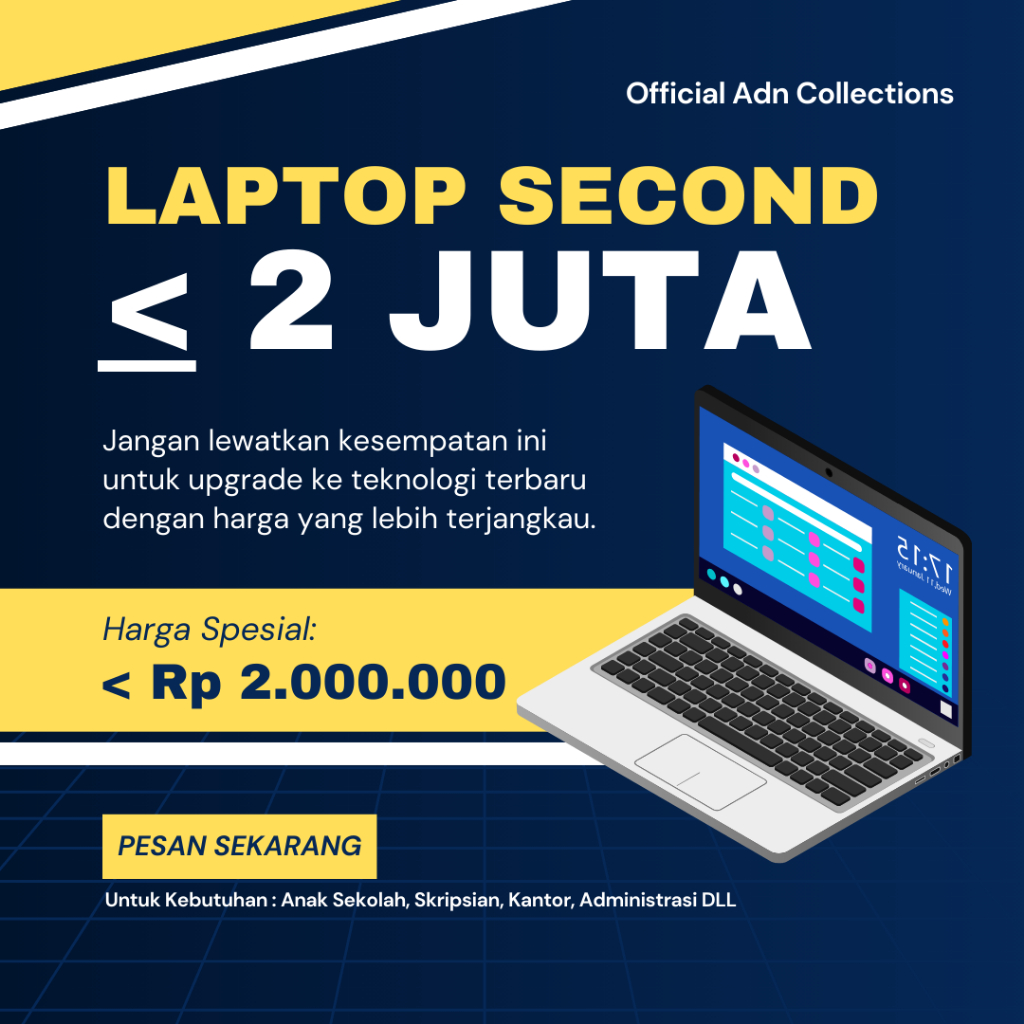 BERGARANSI Laptop Second SSD 128 GB Ram 8 GB i3 i5 i7 DDR4 DDR3 Asus Lenovo Elitebook Thinkpad Dell