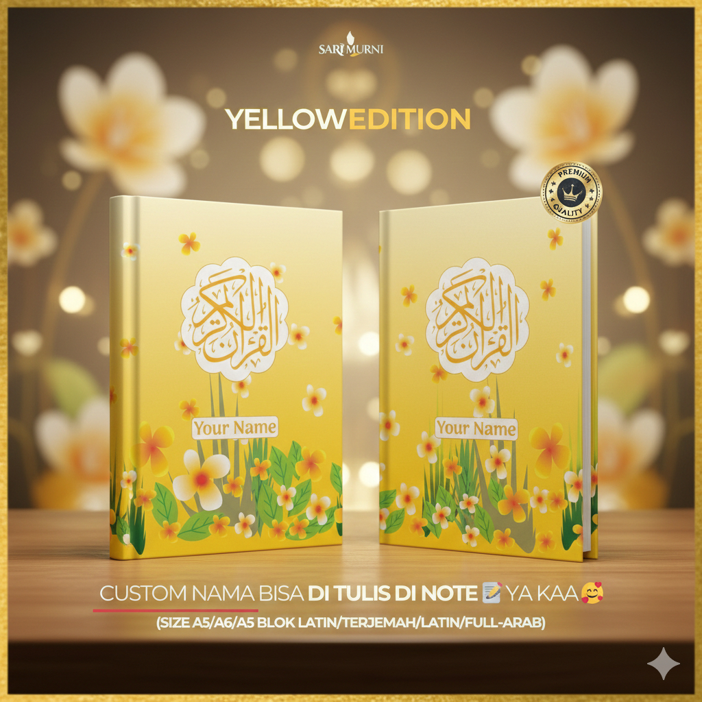 Sari Murni Jakarta - Alquran Custom Nama Terjemahan Perkata Latin A5 A6 Yellow Edition SM-045