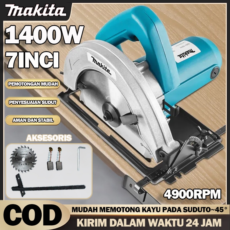 MAKITA 7 inci Gergaji Multifungsi Circular Saw 900/1200/1050/1400W  Mesin Potong Kayu Mesin Serkel K