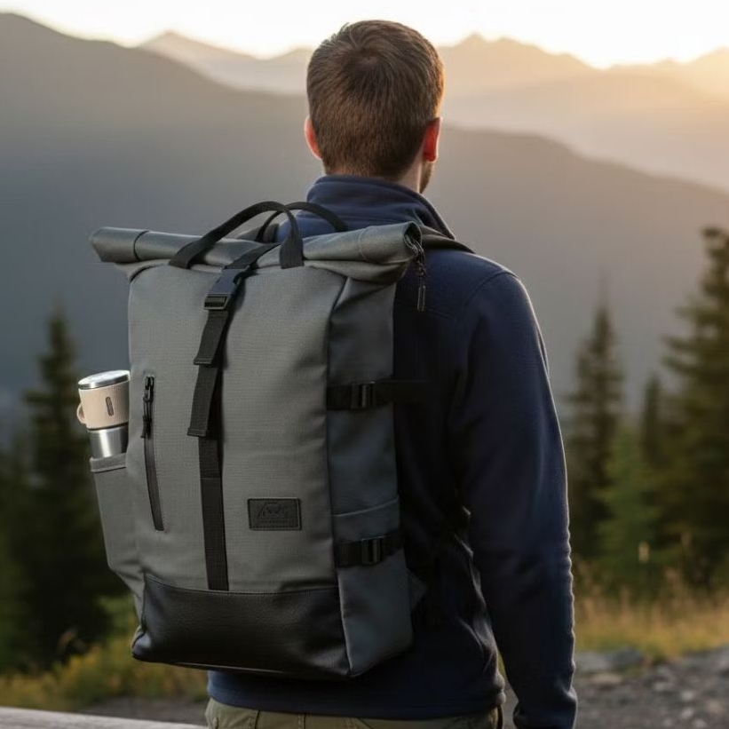 TAS RANSEL BACKPACK 2 IN 1 ROLL TOP DAILY BACKPACK WATERPROOF