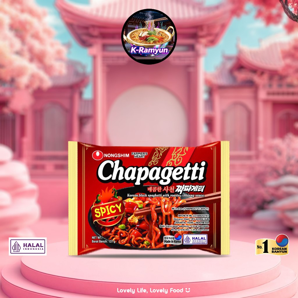Nongshim Chapagetti Spicy 137 gram Instant Jajangmyeon Noodle Halal & Made in Korea