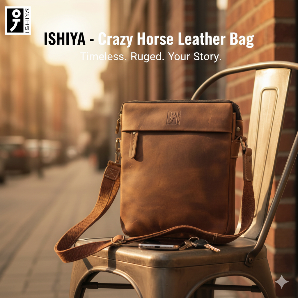 IshiyaTas Selempang kulit pria  - ISHIYA ONYX