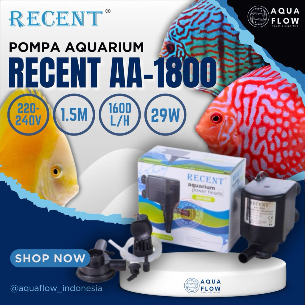 Pompa Aquarium Recent AA 1800L/H 29W / Pompa Kolam / Pompa Aquarium