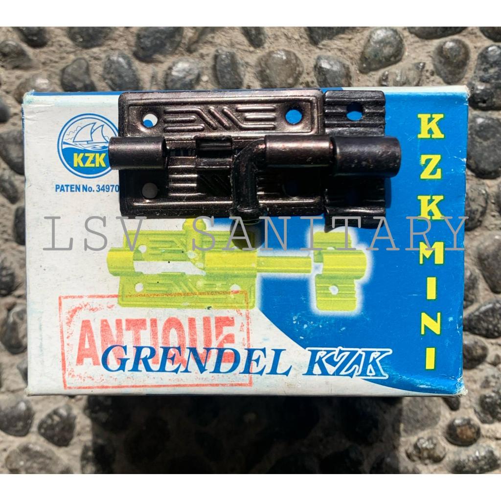 Grendel Pintu KZK Putih/Kuning/Antik  2” Inch Tebal