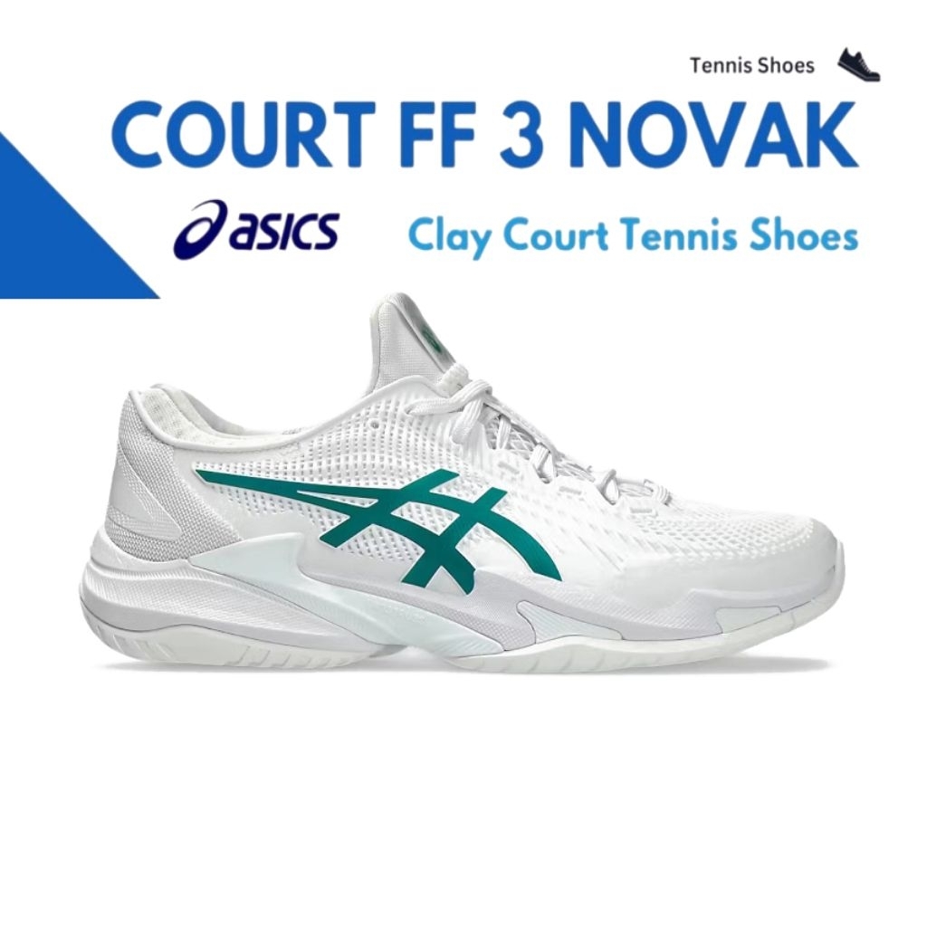 Sepatu Asics Tenis Court Ff 3 Novak White Pitch Green