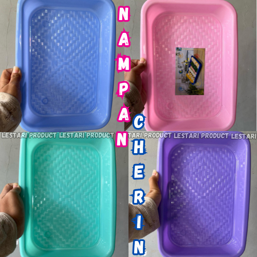 (6PCS) NAMPAN PLASTIK/NAMPAN MURAH/BAKI PLASTIK/BAKI/NAMPAN/NAMPAN PLASTIK MOTIF ANYAM/NAMPAN CHERIN