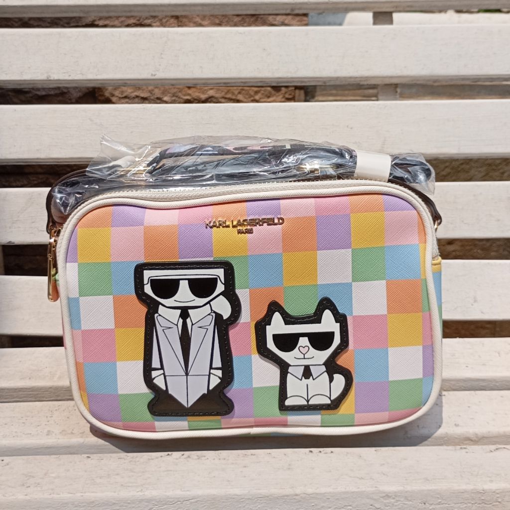 Ready New Rainbow Colorful Karl Lagerfeld Maybelle Selempang Tas Crossbody Camera Bag Ikonik
