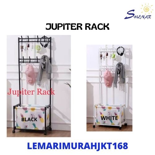 Rak Sepatu Hanger Tas Top Super Kokoh Minimalis Rak Gantungan Baju Beroda Rak Dorong
