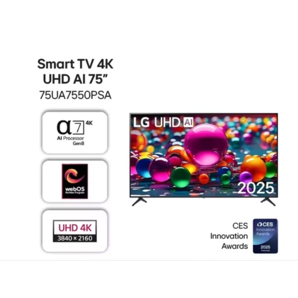 LG Smart TV 75 Inch UHD 4K AI HDR10 75UR7550 - 86UA7550