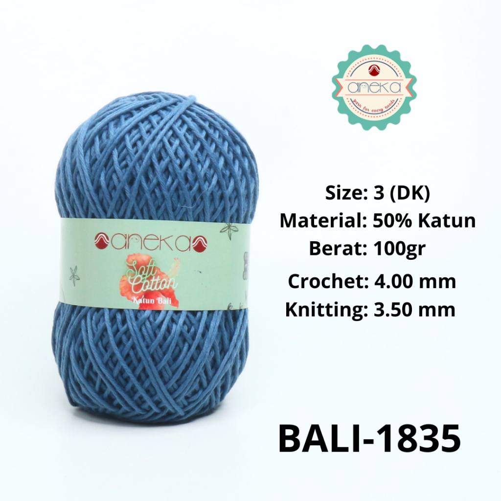 ANEKA - Benang Rajut Katun Bali ANEKA / Soft Cotton Big Ply made by ANEKABENANG - 1835