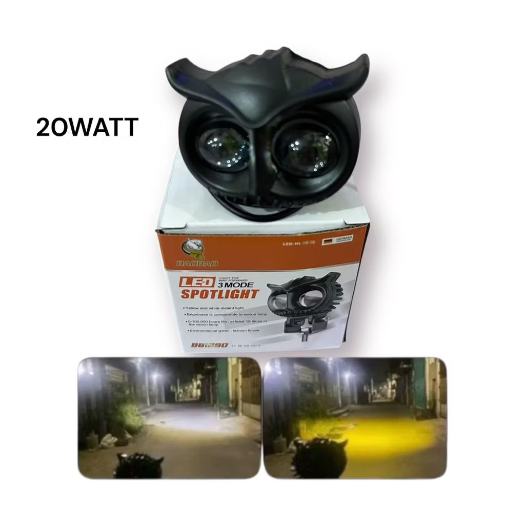 Lampu tembak burung hantu.nyala putih-Kuning