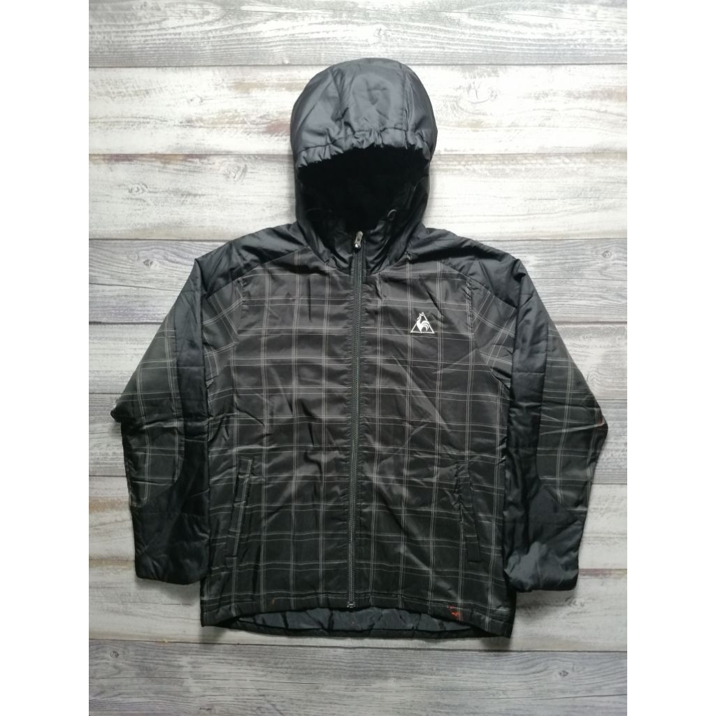 Jaket le Coq Sportif Bulang hoodie Zipper Motoran Hangout unisex hitam branded