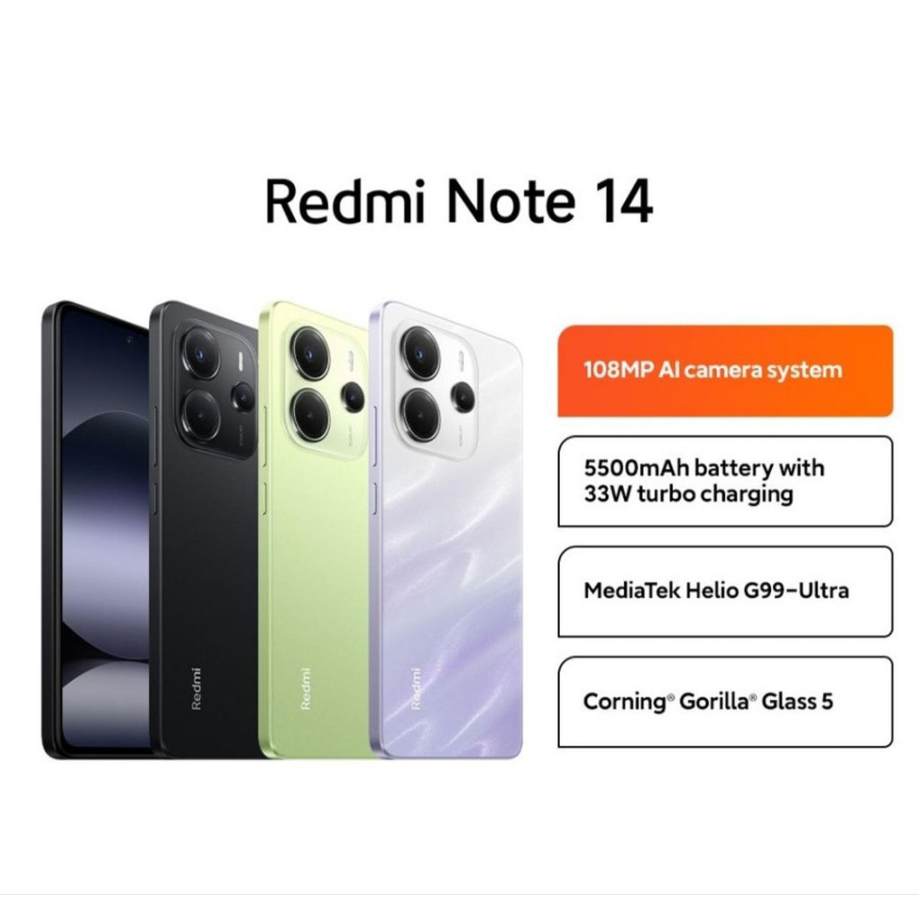 HP XIAOMI REDMI NOTE 14 8/128 GB - XIAOMI MI NOTE 14 RAM 8GB ROM 128 GARANSI RESMI