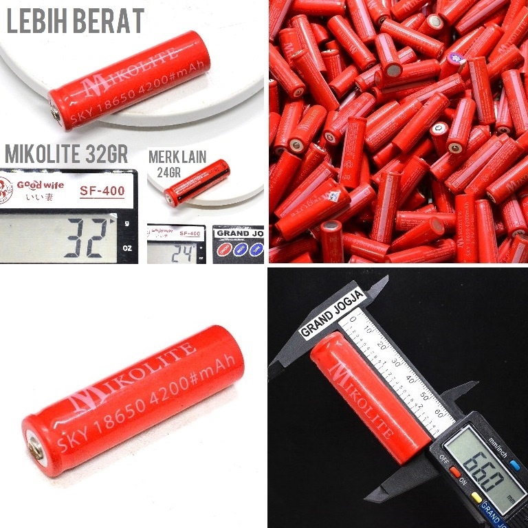 RAK 3C Baterai 18650 Mikolite 4200mah 3.7 Volt 3.7v Untuk Kipas Usb Senter Powerbank Baterai 18650