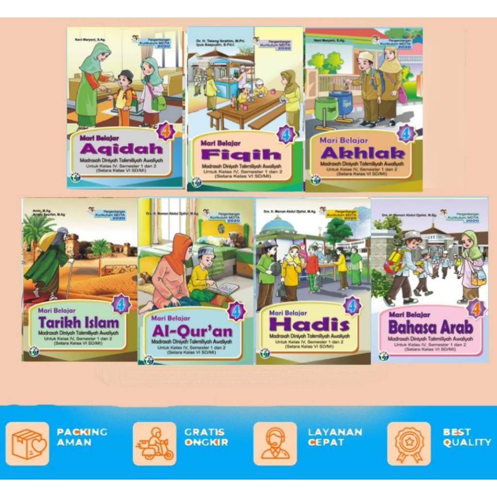 Buku MDTA Kelas 4 kurikulum Terbaru 2020 (1 Set) Kelas 4