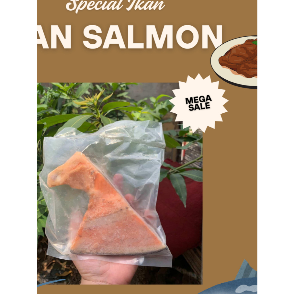 ikan Salmon Segar 200g – Salmon Utuh Premium, Lembut & Bergizi, Cocok Panggang, Steam, Sup, Praktis 