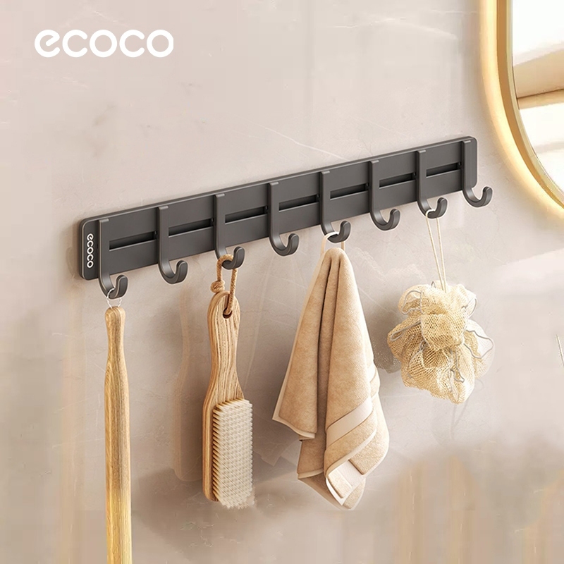 ECOCO Hardware Connected Hook Aluminium -  Kait Kamar Mandi / Kait Pintu/Kait Kamar/Kait Pakaian/Kai