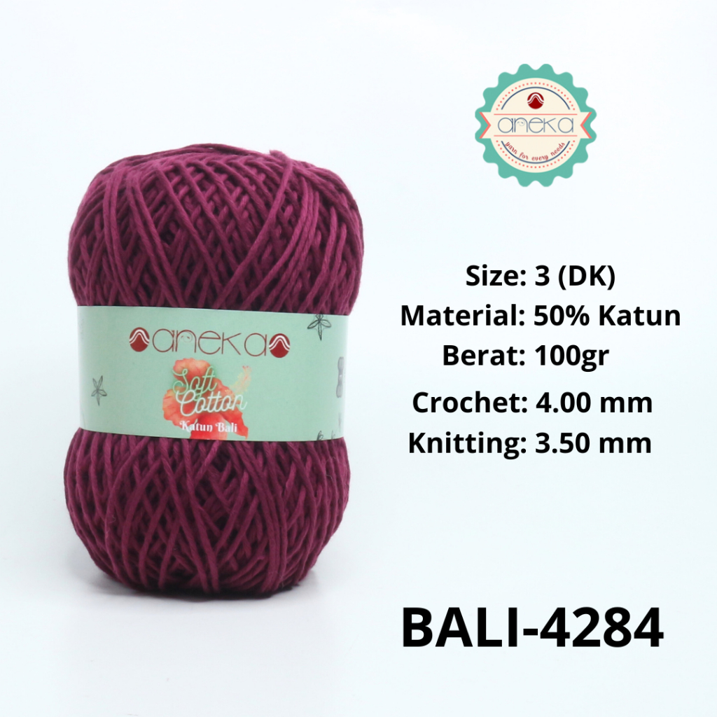 ANEKA - Benang Rajut Katun Bali ANEKA / Soft Cotton Big Ply made by ANEKABENANG - 4284