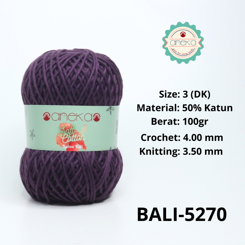 ANEKA - Benang Rajut Katun Bali ANEKA / Soft Cotton Big Ply made by ANEKABENANG - 5270