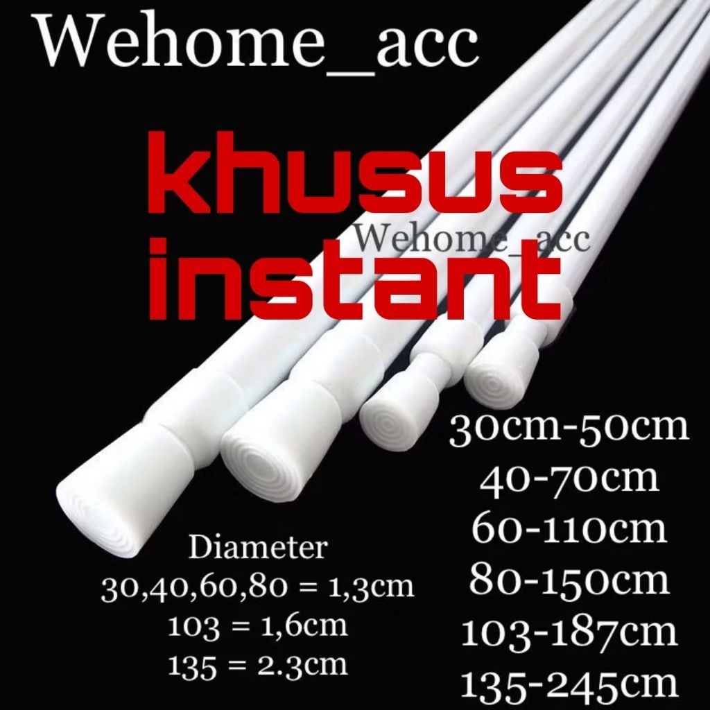 instan tiang fleksibel tiang tongkat gorden tiang besi tiang kamar mandi