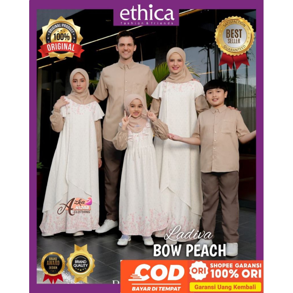 ETHICA Sarimbit 2026 Ladiva Bow Peach Sarimbit Ethica 2026 - Sarimbit Keluarga 2026 - Sarimbit