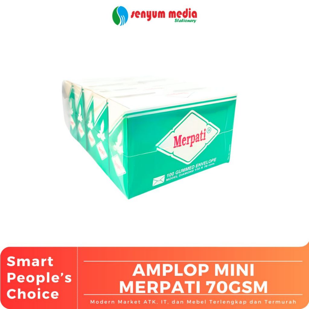 Amplop Mini Merpati /  Amplop Putih Kecil 60 GSM ( 1 Slop Isi 5 Pak ) (S:SLOP)