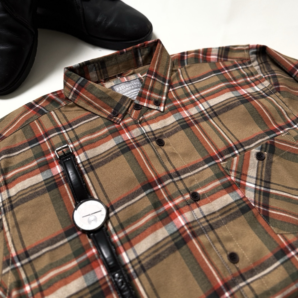 KEMEJA FLANEL F2D SEMI WOL LENGAN PANJANG PREMIUM ET 05