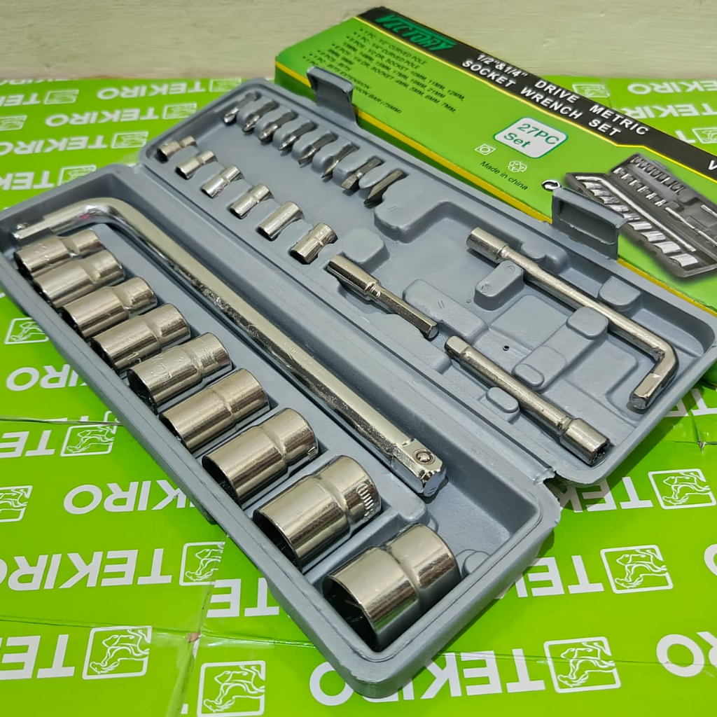 KENMASTER Kunci Sok Set 27 PCS - Sock Shock Motor Socket / victory Kunci Shock Sock