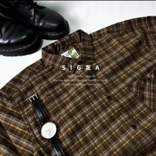 KEMEJA FLANEL LENGAN PANJANG F2D SEMI WOL PREMIUM ET 24