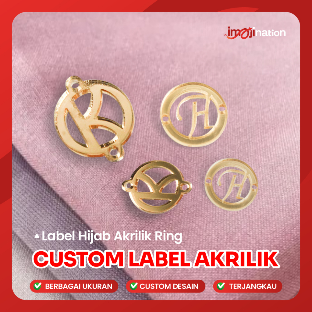 LABEL HIJAB AKRILIK RING , Merk Jilbab, Logo Kerudung / MERK / LOGO / BRAND / LABEL AKRILIK