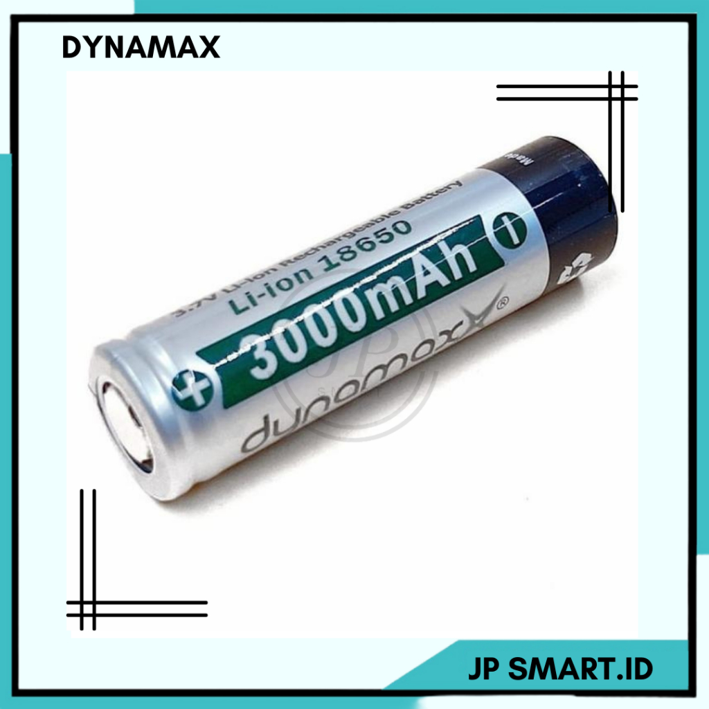 Dynamax 18650 Baterai 3000Mah Rechargeable Li-ion 3.7V Flat Top Untuk Senter Besar Speaker Lampu Dan