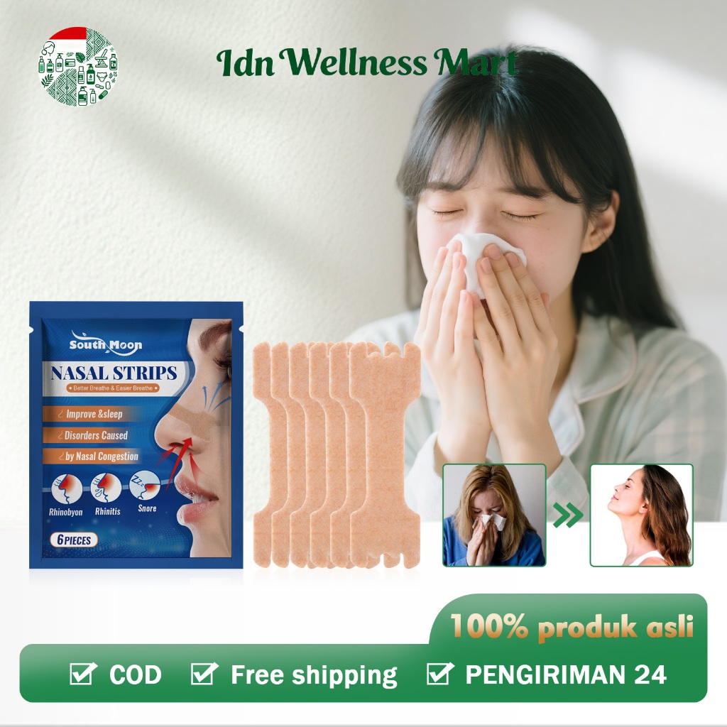Plester Hidung Anti Dengkur 6 Lembar Bantu Redakan Hidung Tersumbat