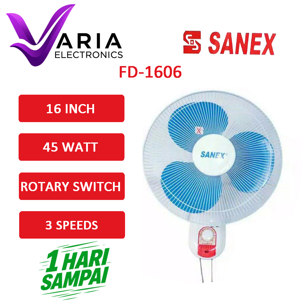 WALL FAN / KIPAS TEMBOK / KIPAS DINDING SANEX FD-1606 KIPAS 16 INCH