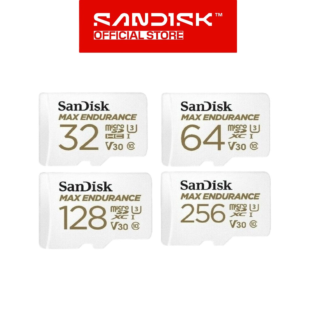 SANDISK microSDHC / microSDXC Max Endurance 32GB / 64GB / 128GB / 256GB for CCTV IP Cam 4K Video Mon
