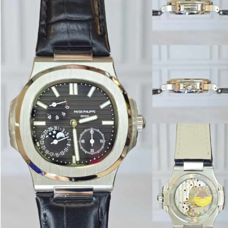 PATEK PHILIPPE NAUTILUS 5712 AUTOMATIC MOVEMENT BLACK LIST SILVER SUPER QUALITY