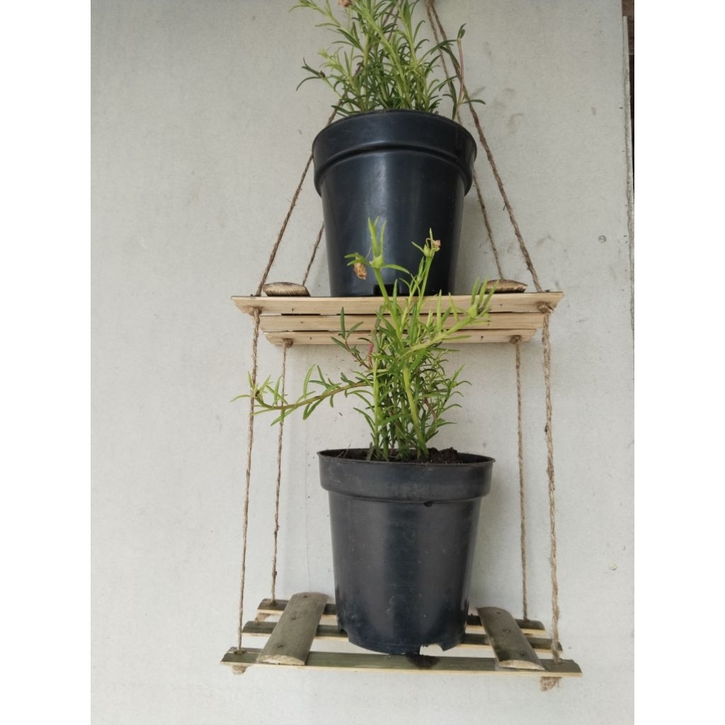 rak bunga gantung/dudukan bunga gantung bambu alami