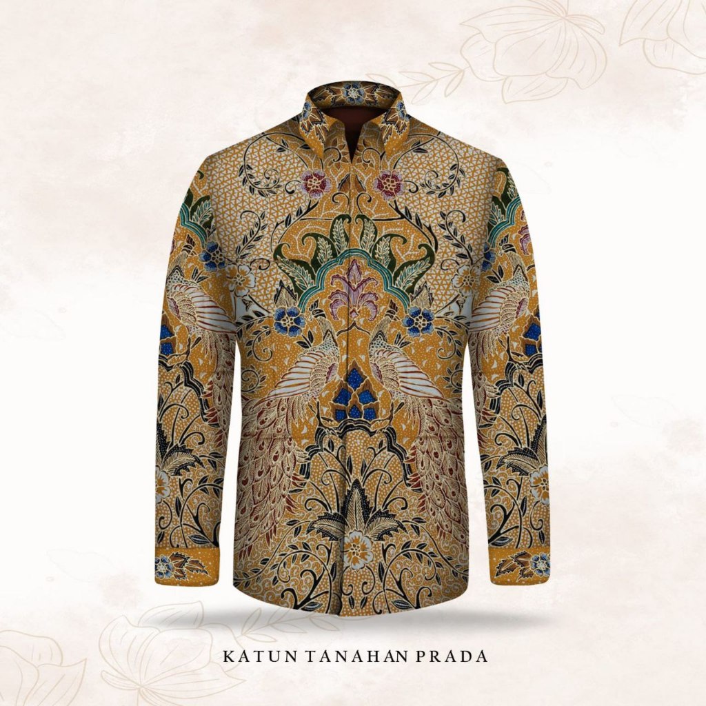 Bahan Pola Kemeja Batik Tulis Asli /pekalongan batik klasik prada emas premium