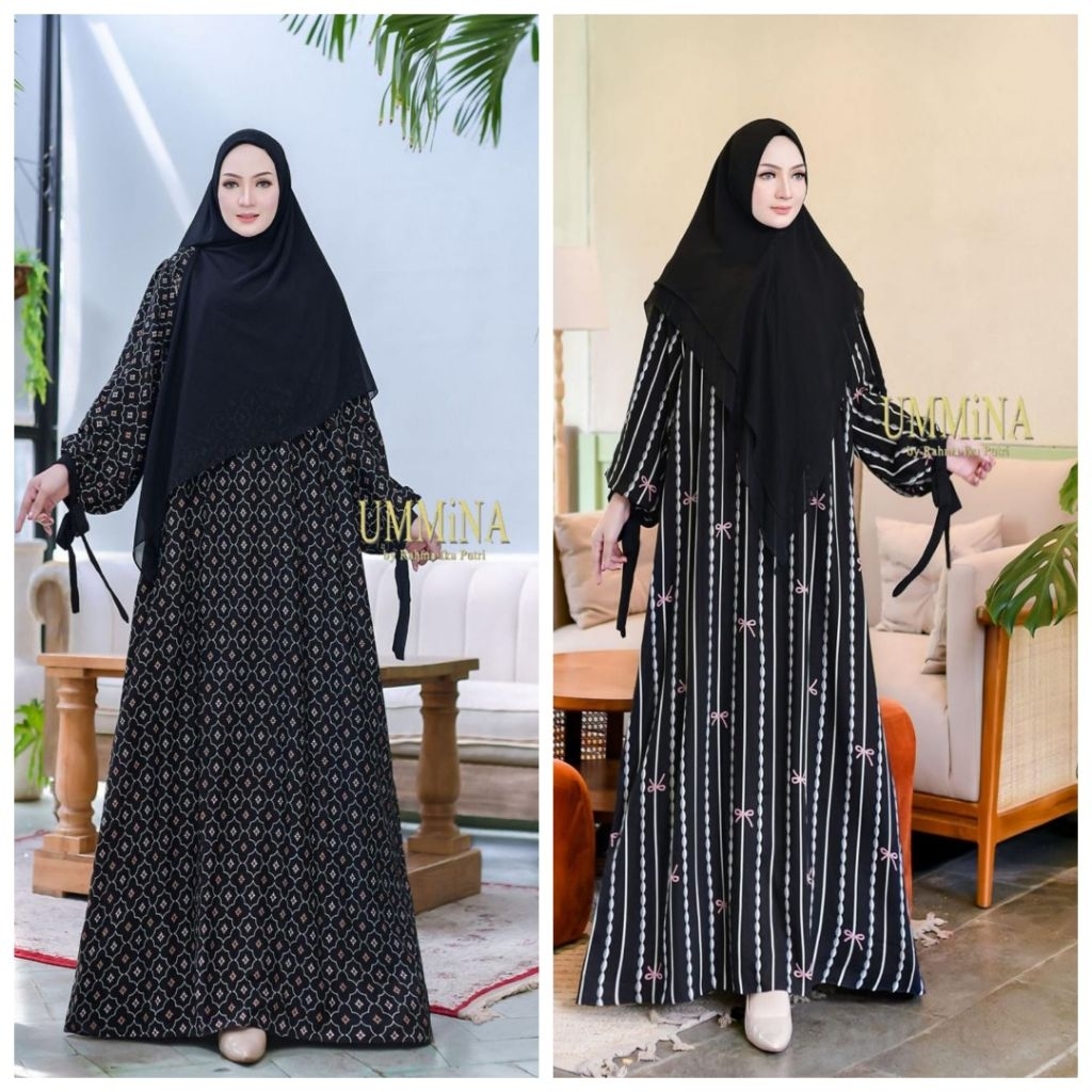 [NG]Ready Puan Syar'i Set Gamis dan Hijab Instan Muslimah Original By Ummina