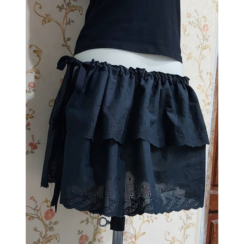 rok outer renda mini skirt korean style