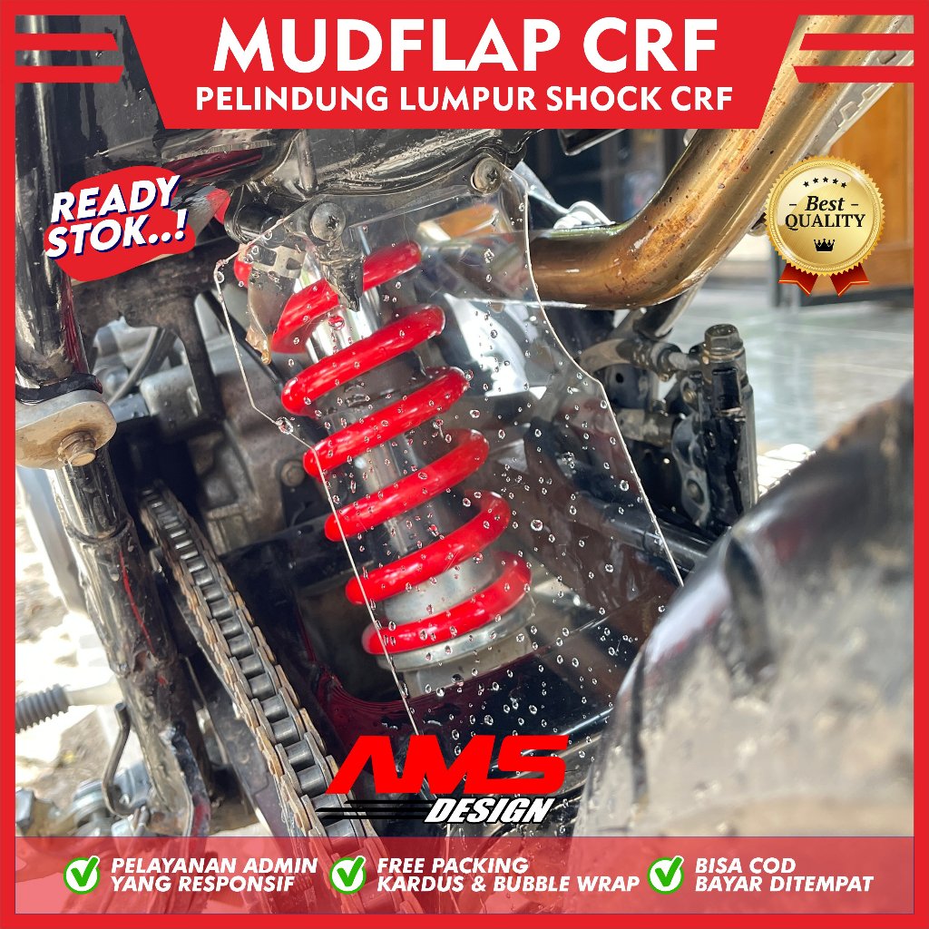 Mudflap CRF Penahan Lumpur Pelindung Shock Mika Kolong CRF Bahan Akrilik Termurah