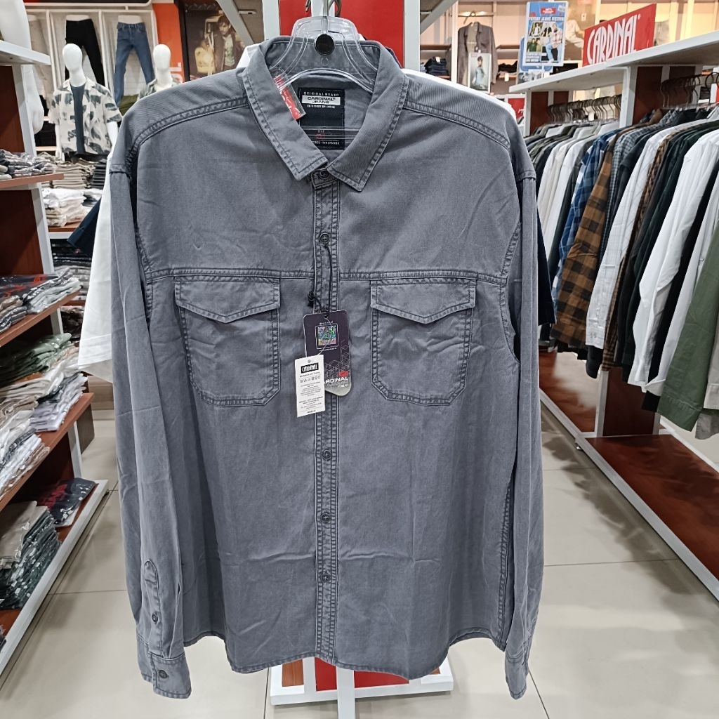 cardinal kemeja saku 2 pengan panjang ukuran M - 5XL bigsize / jumbo devisi cardinal jeans