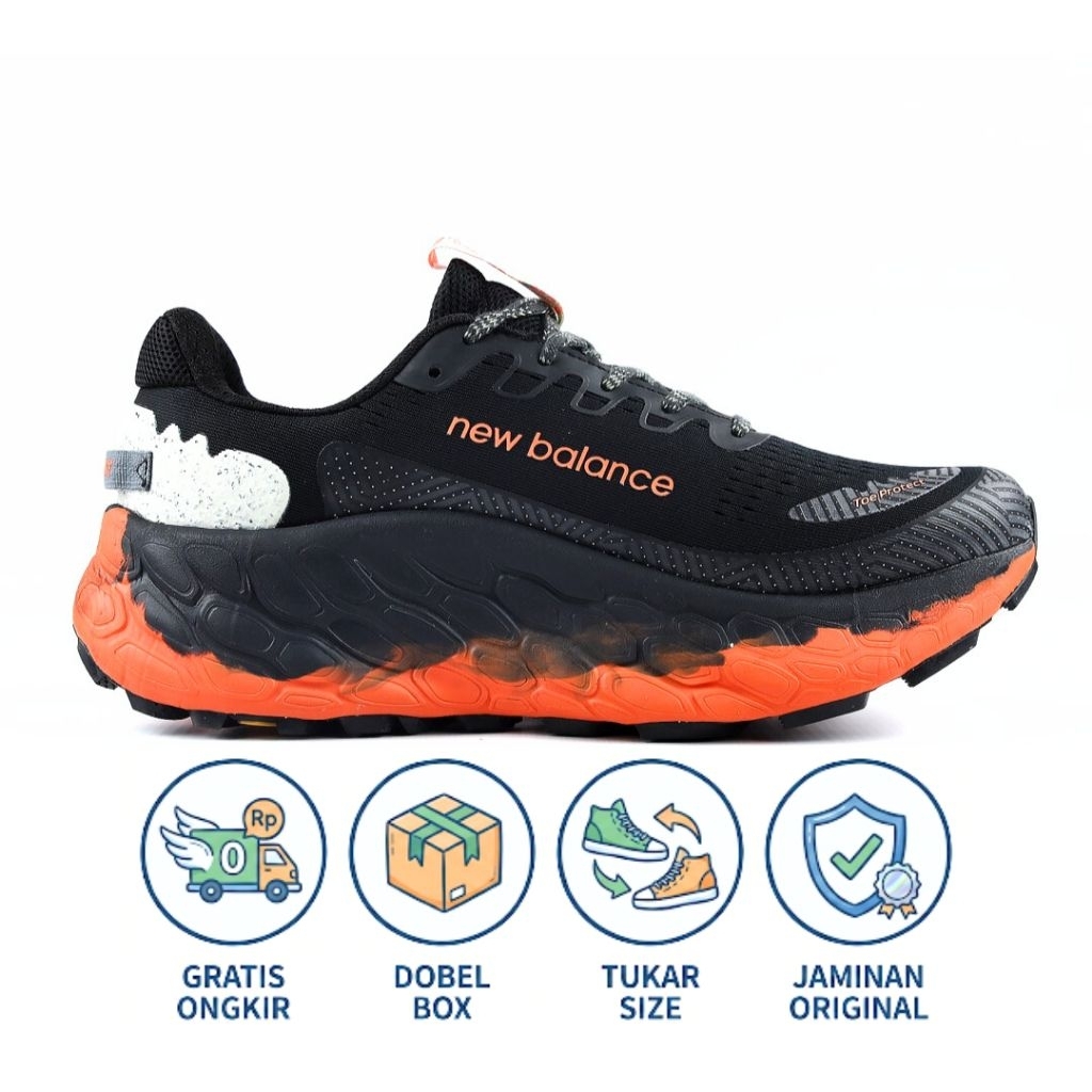 Sepatu Hiking Pria NB Fresh Foam X Traill More V3 Black Orange