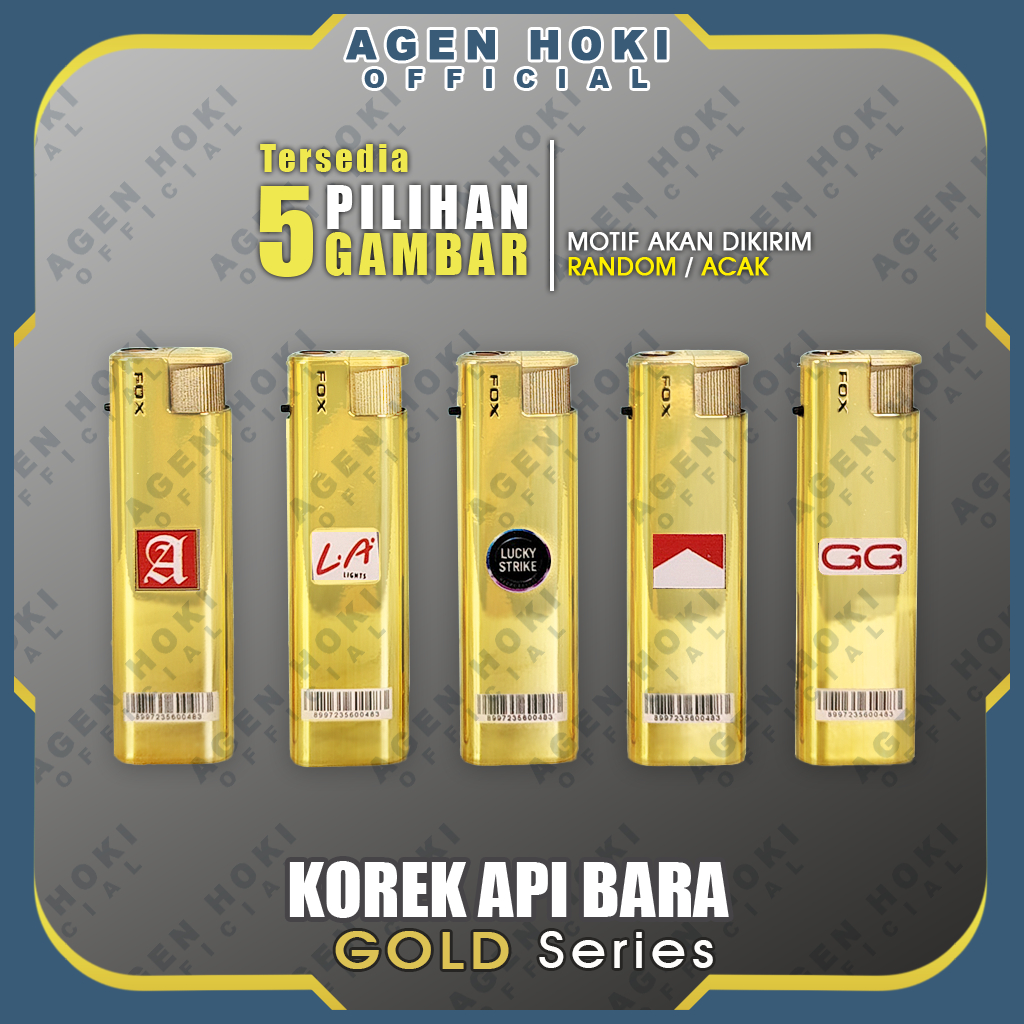 Korek Jet Bara Besi Metal Fox GOLD Premium Lighter / Korek Fox Series /Korek Api Gas Bara