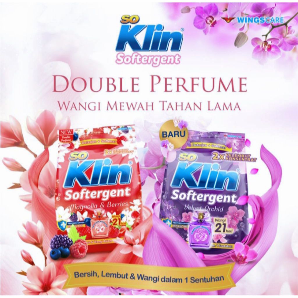 So Klin Softergent Detergent Bubuk+Pelembut pakaian 1,5kg