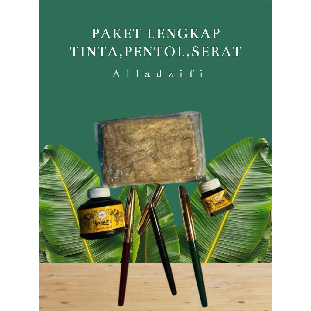PULPEN TUTUL 3 + TINTA BESAR & KECIL YAMURA + SERAT PULPEN TUTUL KALIGRAFI (satu paket)