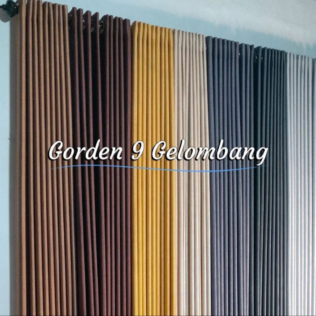 Gorden Blackout 9 & 6 Gelombang Bahan Glossy Desain Mewah Tebal Hordeng Murah Elegan Minimalis